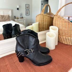 Simply Vera Vera Wang Black Studded Faux Leather Booties